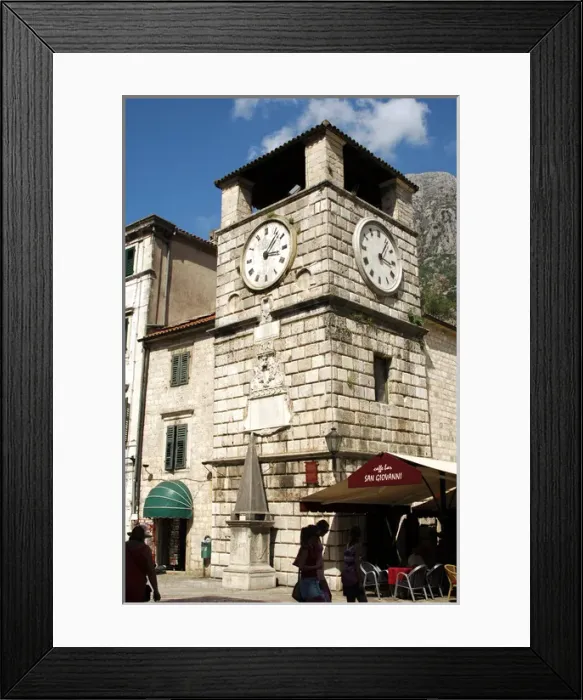 Framed Print : Clock Tower. Year 1602. Kotor. Republic of Montenegro Framed Print : Clock Tower. Year 1602. Kotor. Republic of Montenegro