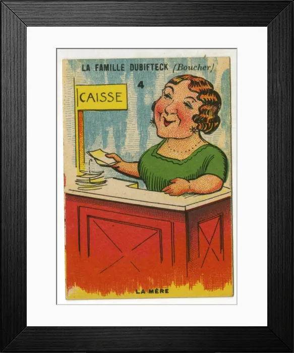 Framed Print : French Happy Families - Butcher Framed Print : French Happy Families - Butcher