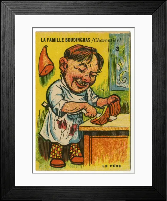 Framed Print : French Happy Families - Pork Butcher Framed Print : French Happy Families - Pork Butcher