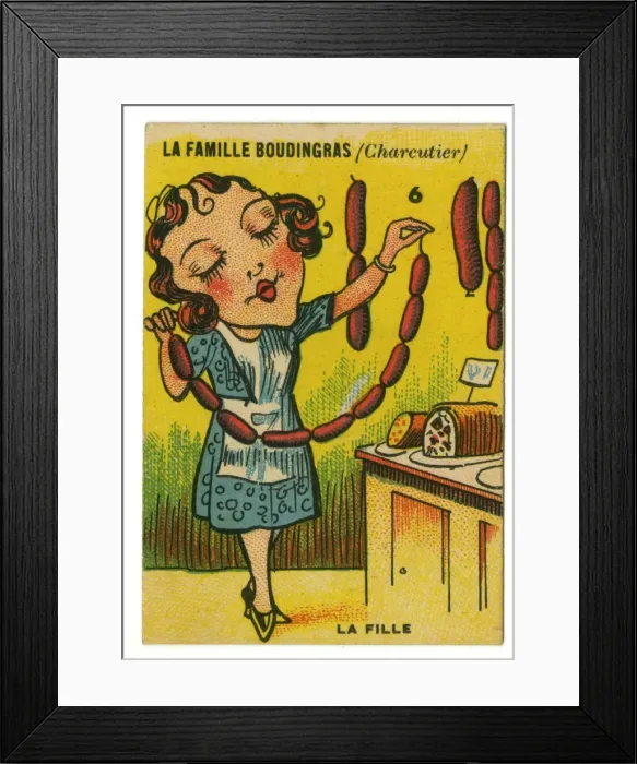 Framed Print : French Happy Families - Pork Butcher Framed Print : French Happy Families - Pork Butcher