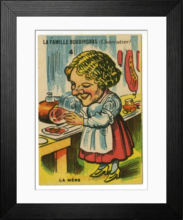 Framed Print : French Happy Families - Pork Butcher Framed Print : French Happy Families - Pork Butcher