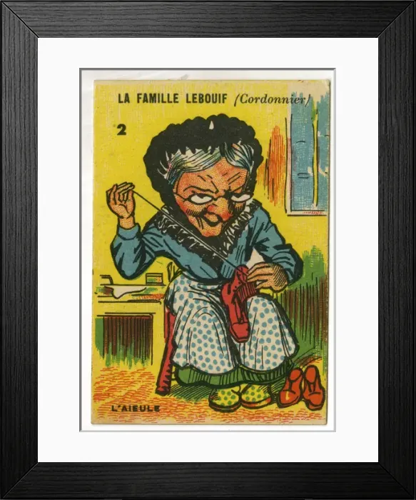 Framed Print : French Happy Families - Cobbler Framed Print : French Happy Families - Cobbler