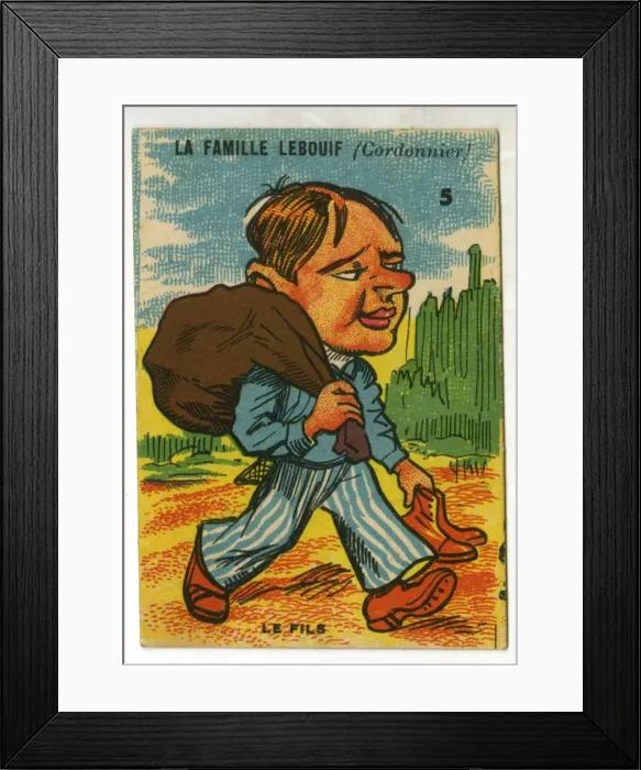 Framed Print : French Happy Families - Cobbler Framed Print : French Happy Families - Cobbler
