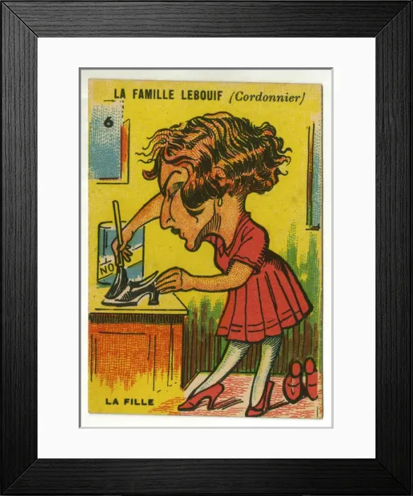 Framed Print : French Happy Families - Cobbler Framed Print : French Happy Families - Cobbler