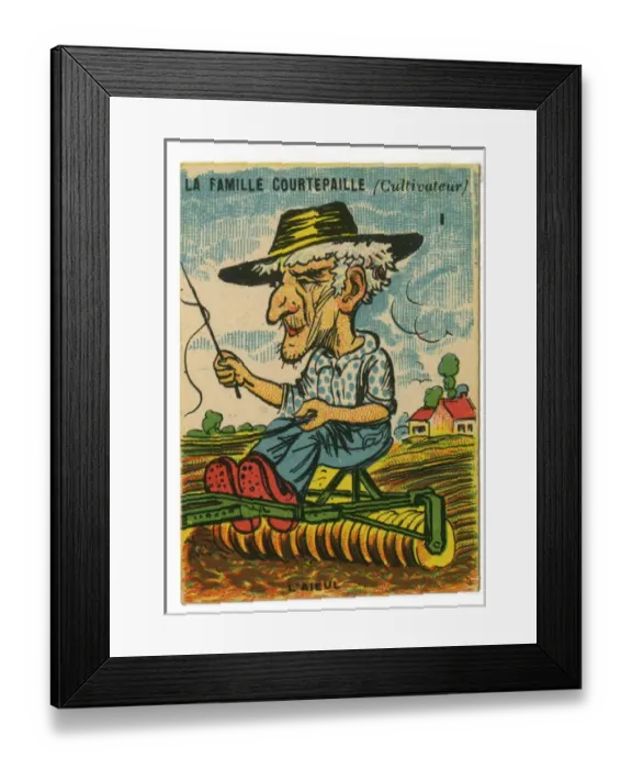 Framed Print : French Happy Families - Farmer Framed Print : French Happy Families - Farmer