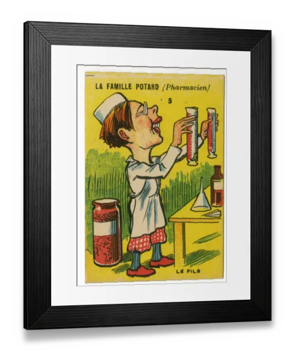 Framed Print : French Happy Families - Pharmacist Framed Print : French Happy Families - Pharmacist