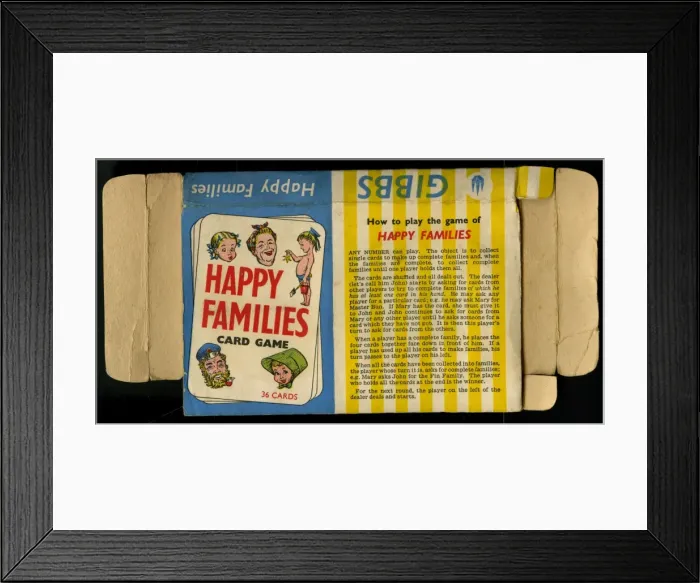 Framed Print : Gibbs Happy Families - packaging back Framed Print : Gibbs Happy Families - packaging back