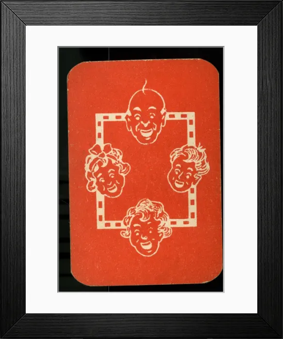 Framed Print : Happy Families - card back design Framed Print : Happy Families - card back design