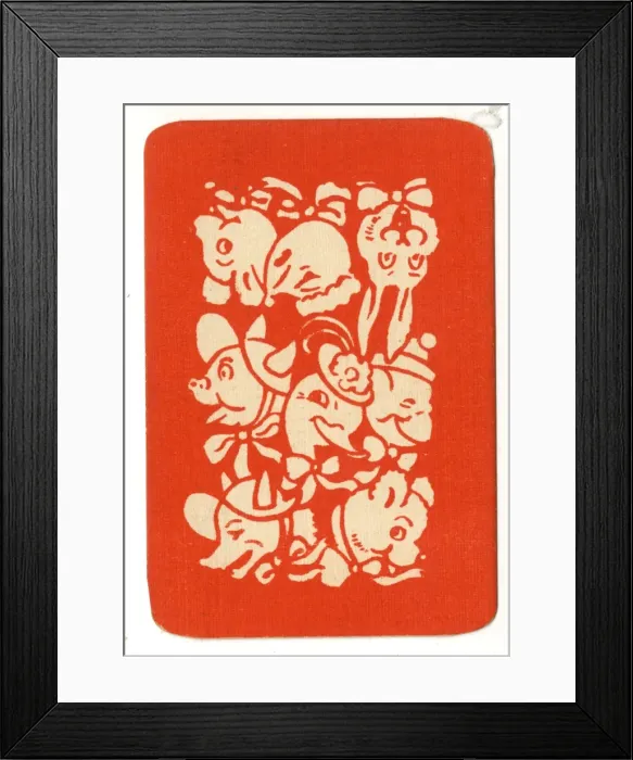 Framed Print : Happy Families Animals - card back design Framed Print : Happy Families Animals - card back design