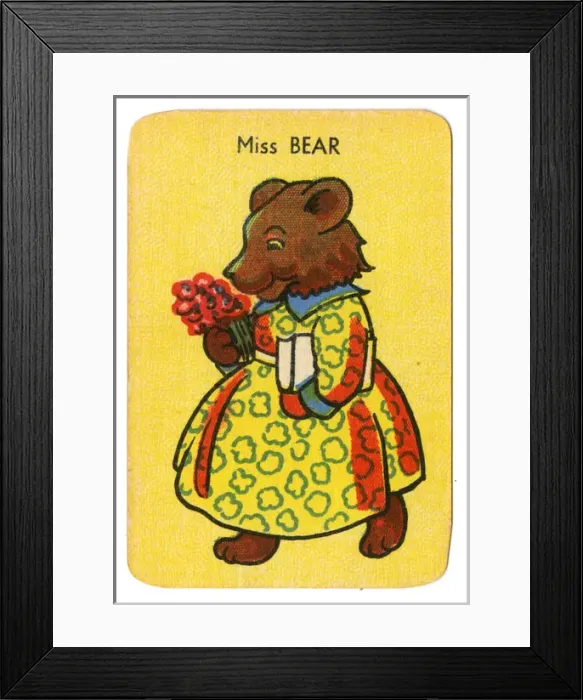 Framed Print : Happy Families Animals - Miss Bear Framed Print : Happy Families Animals - Miss Bear
