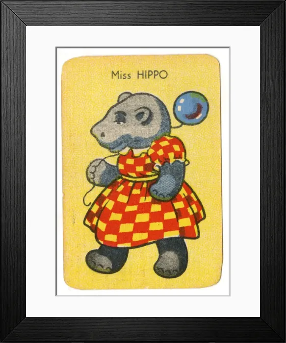 Framed Print : Happy Families Animals - Miss Hippo Framed Print : Happy Families Animals - Miss Hippo