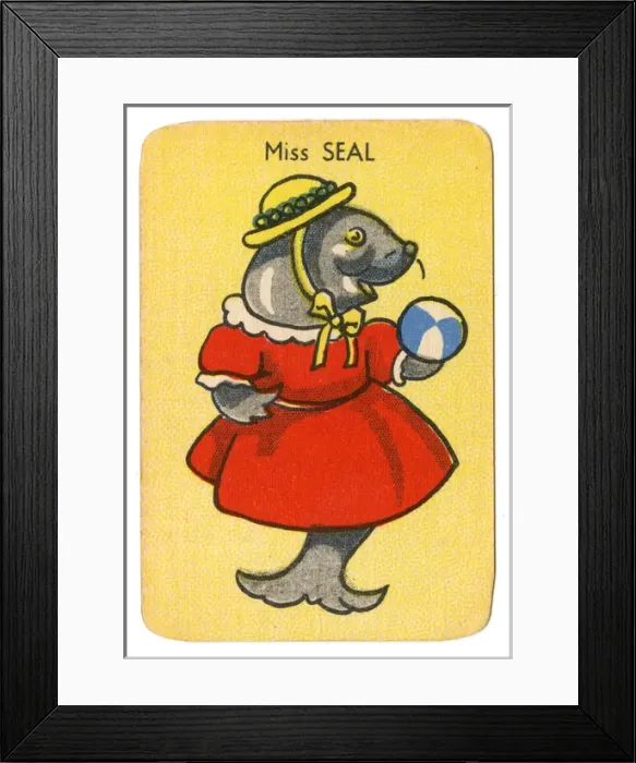 Framed Print : Happy Families Animals - Miss Seal Framed Print : Happy Families Animals - Miss Seal