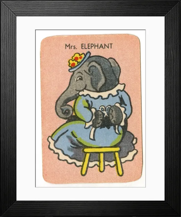 Framed Print : Happy Families Animals - Mrs Elephant Framed Print : Happy Families Animals - Mrs Elephant