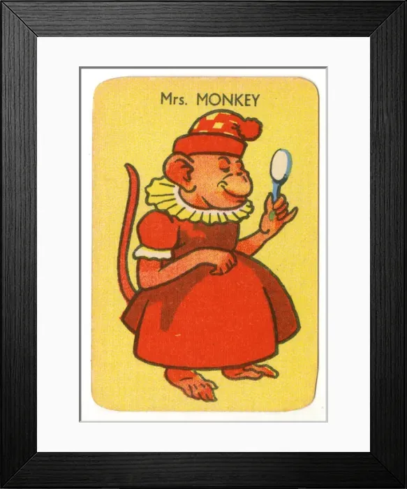 Framed Print : Happy Families Animals - Mrs Monkey Framed Print : Happy Families Animals - Mrs Monkey