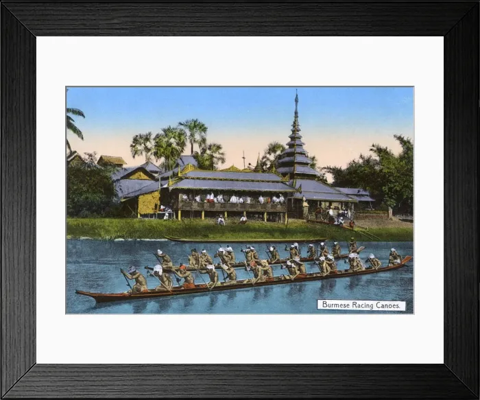 Framed Print : Myanmar - Racing Canoes Framed Print : Myanmar - Racing Canoes