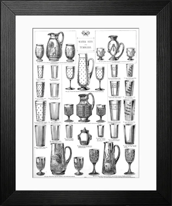 Framed Print : Water Sets and Tumblers, Plate 125 Framed Print : Water Sets and Tumblers, Plate 125