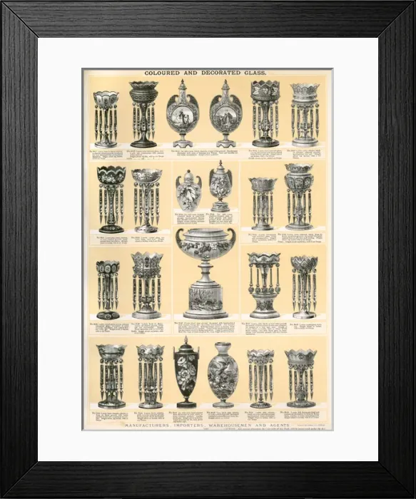 Framed Print : Coloured and Decorated Glass, Plate 151 Framed Print : Coloured and Decorated Glass, Plate 151