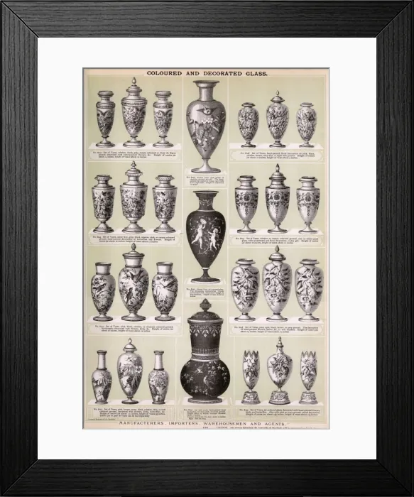 Framed Print : Coloured and Decorated Glass, Plate 152 Framed Print : Coloured and Decorated Glass, Plate 152
