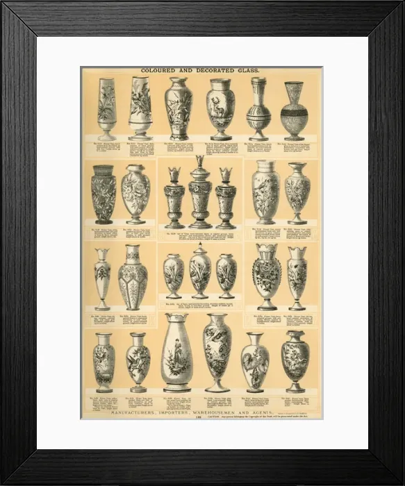 Framed Print : Coloured and Decorated Glass, Plate 159 Framed Print : Coloured and Decorated Glass, Plate 159