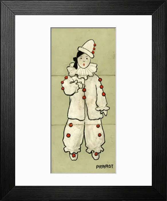 Framed Print : Misfitz Dolls - Pierrot Framed Print : Misfitz Dolls - Pierrot