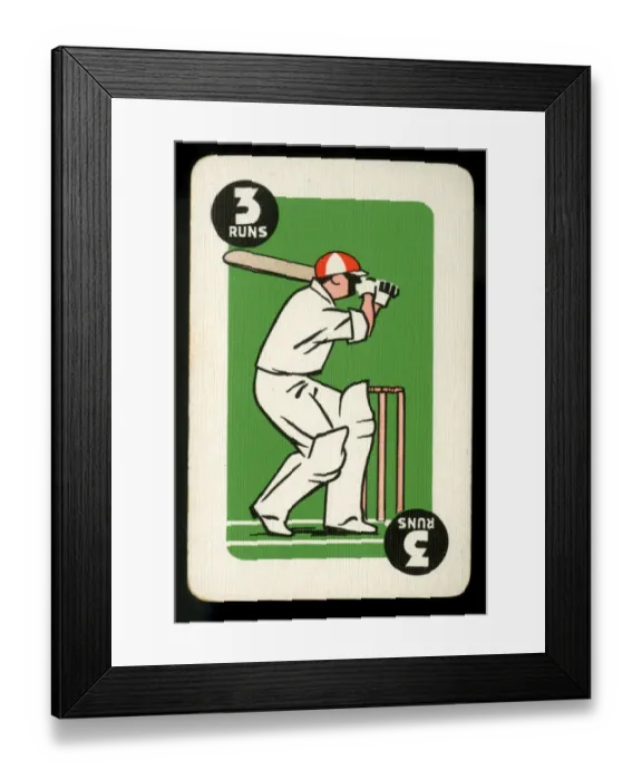 Framed Print : Cricket - Run-It-Out card game - 3 Runs Framed Print : Cricket - Run-It-Out card game - 3 Runs