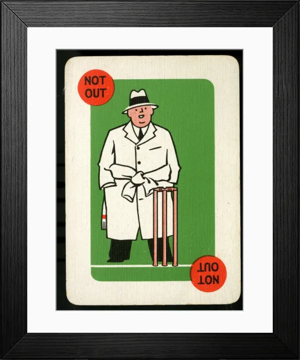 Framed Print : Cricket - Run-It-Out card game - Not Out Framed Print : Cricket - Run-It-Out card game - Not Out