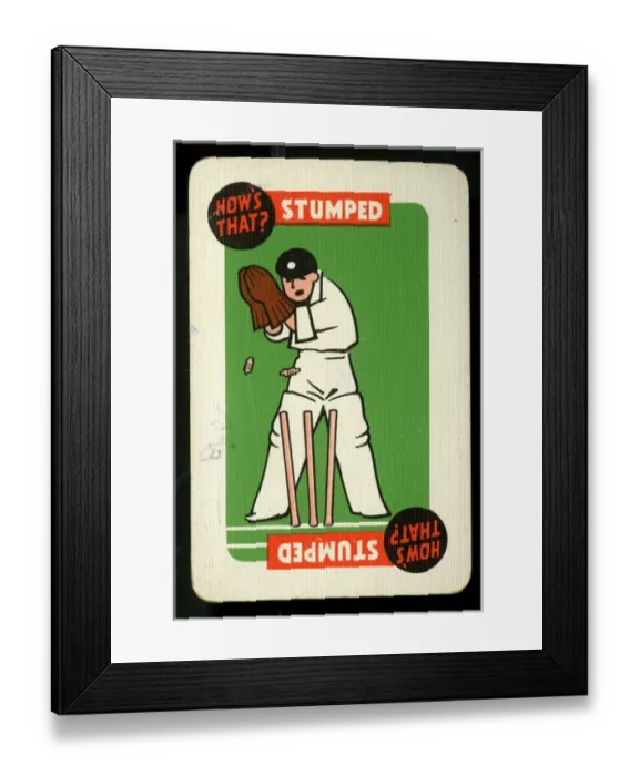 Framed Print : Cricket - Run-It-Out card game - Stumped Framed Print : Cricket - Run-It-Out card game - Stumped