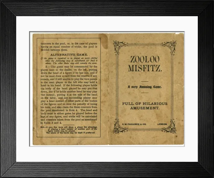 Framed Print : Zooloo Misfitz instruction leaflet Framed Print : Zooloo Misfitz instruction leaflet