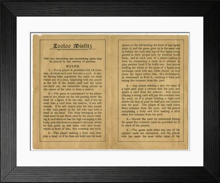 Framed Print : Zooloo Misfitz instruction leaflet Framed Print : Zooloo Misfitz instruction leaflet