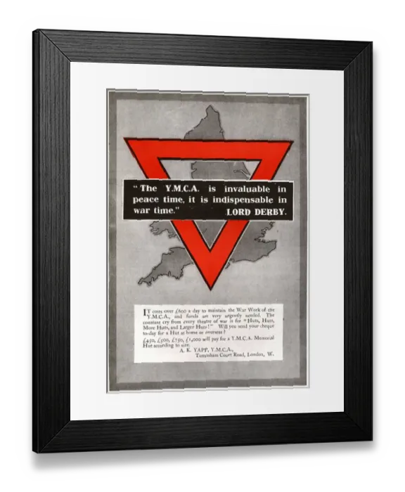 Framed Print : YMCA fundraising advertisement, WW1 Framed Print : YMCA fundraising advertisement, WW1