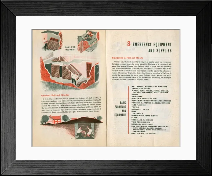 Framed Print : Civil Defence Handbook, continued protection and equipment Framed Print : Civil Defence Handbook, continued protection and equipment