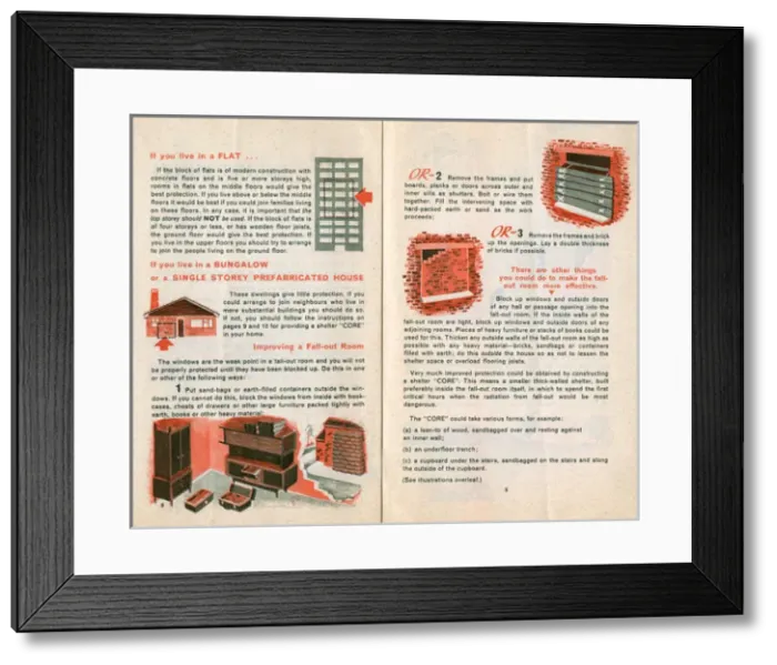 Framed Print : Civil Defence Handbook, continued protection measures Framed Print : Civil Defence Handbook, continued protection measures