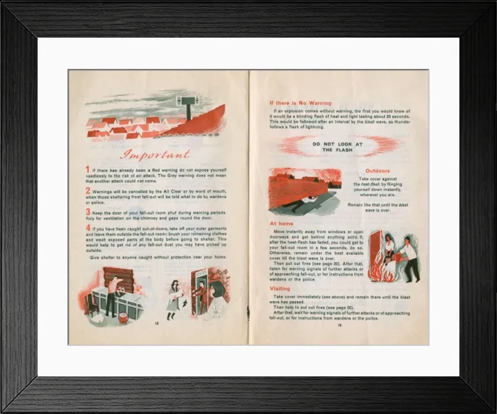 Framed Print : Civil Defence Handbook, warnings continued Framed Print : Civil Defence Handbook, warnings continued