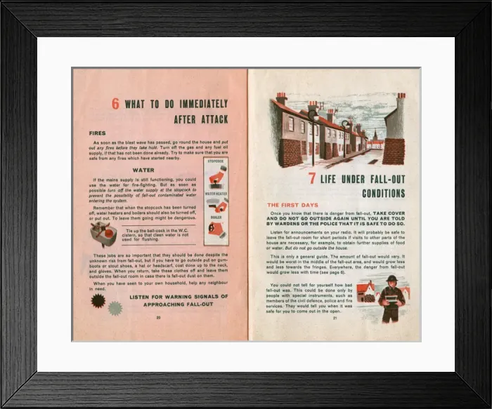 Framed Print : Civil Defence Handbook, what to do and life after attack Framed Print : Civil Defence Handbook, what to do and life after attack