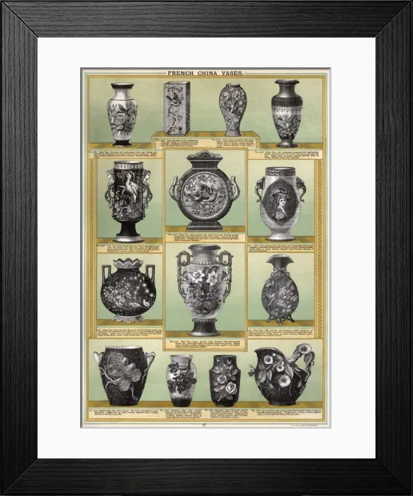 Framed Print : French China Vases, Plate 77 Framed Print : French China Vases, Plate 77