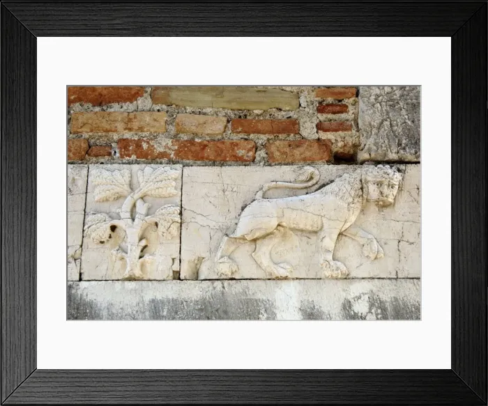Framed Print : Relief with a lion and tree. Mesopotam. Albania Framed Print : Relief with a lion and tree. Mesopotam. Albania