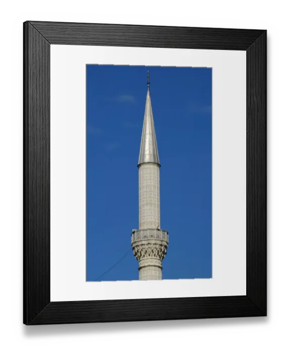 Framed Print : Minaret of Abu Bakr mosque. Shkodra. Republic of Albania Framed Print : Minaret of Abu Bakr mosque. Shkodra. Republic of Albania