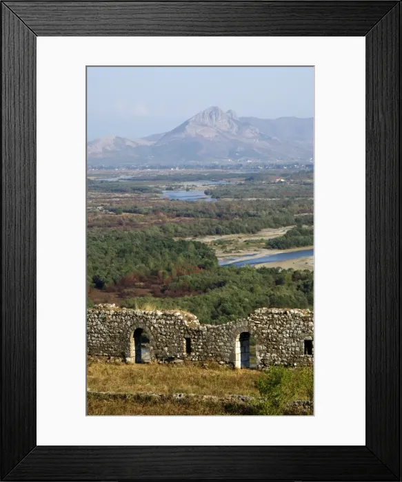 Framed Print : ALBANIA REPUBLIC. Shkodra (Scutari). Castle Rozafa wall wit
