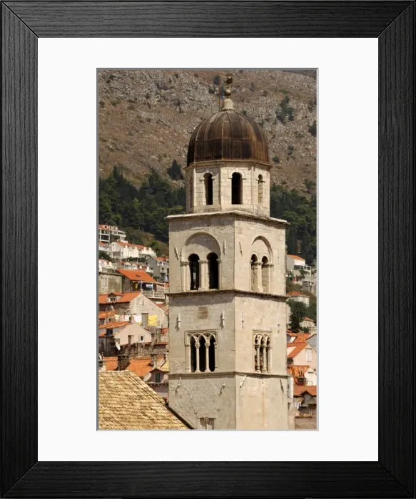 Framed Print : CROATIA. DUBROVNIK. Tower of the Franciscan Monastery Framed Print : CROATIA. DUBROVNIK. Tower of the Franciscan Monastery