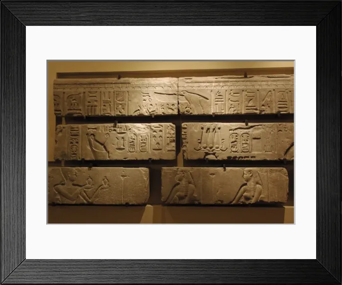 Framed Print : Reliefs from the temple of Ptolemy I Soter (367-283 BC) in S Framed Print : Reliefs from the temple of Ptolemy I Soter (367-283 BC) in S