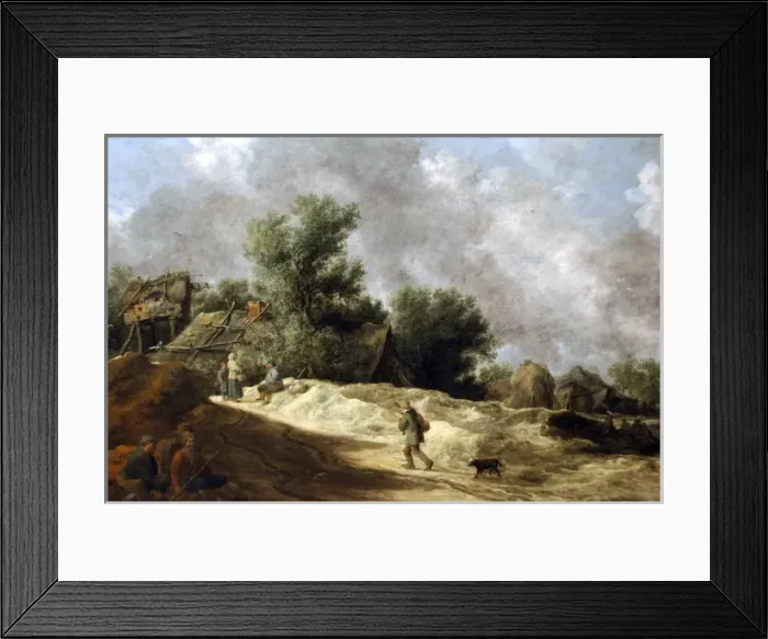 Framed Print : GOYEN, Jan Van (1596-1656). Dutchman painter. Outskirts of a Framed Print : GOYEN, Jan Van (1596-1656). Dutchman painter. Outskirts of a