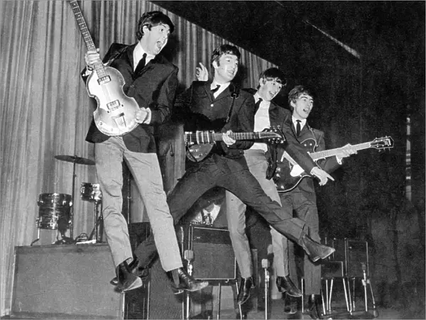 The Beatles rehearsing for the Royal Variety Performance