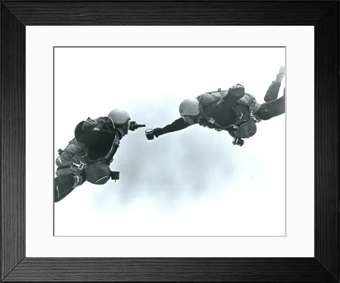 Framed Print : RAF parachutists pouring beer Framed Print : RAF parachutists pouring beer