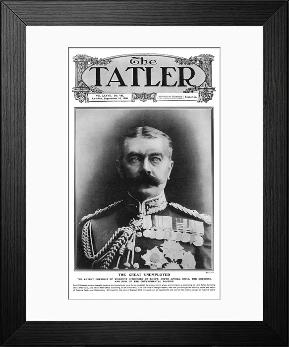 Framed Print : Tatler cover - Lord Kitchener unemployed in 1910 Framed Print : Tatler cover - Lord Kitchener unemployed in 1910
