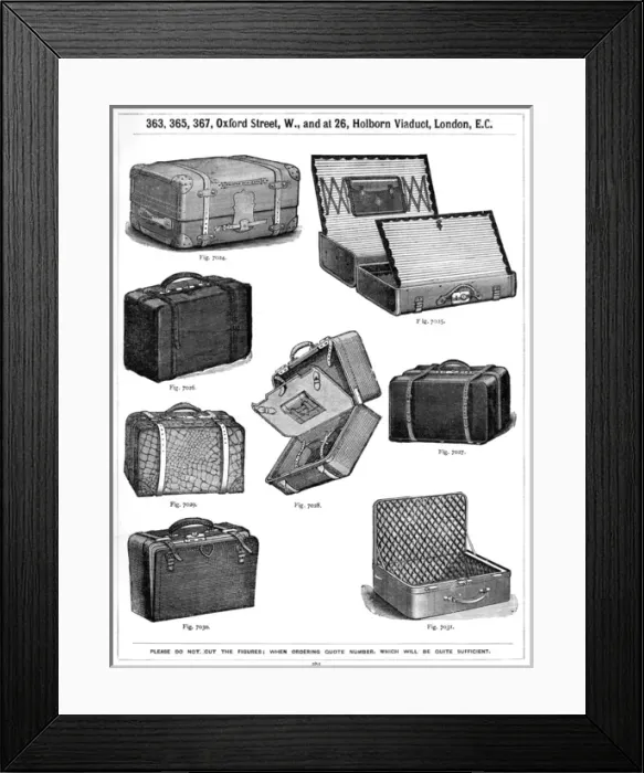 Framed Print : Our Boys Clothing Company, trunks / suitcases Framed Print : Our Boys Clothing Company, trunks / suitcases