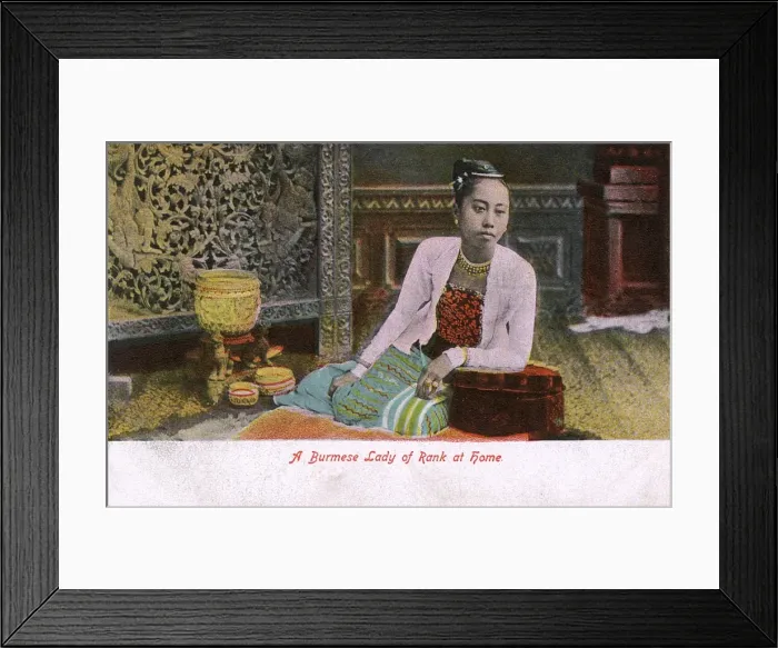 Framed Print : Myanmar - A Lady of rank at home Framed Print : Myanmar - A Lady of rank at home