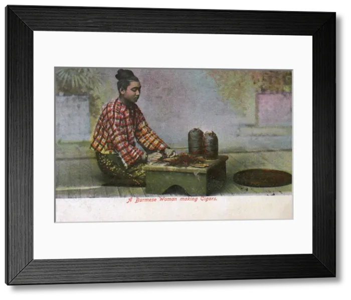 Framed Print : Myanmar - Burmese women rolling leaf tobacco into cigars Framed Print : Myanmar - Burmese women rolling leaf tobacco into cigars