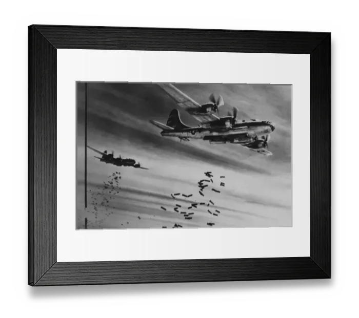Framed Print : American Superfortresses bombing Burma, WW2 Framed Print : American Superfortresses bombing Burma, WW2
