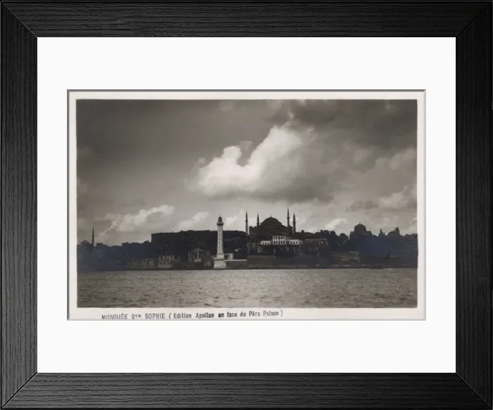 Framed Print : Istanbul, Turkey, Ayasofya and Ahirkapi Balikcisi lighthouse