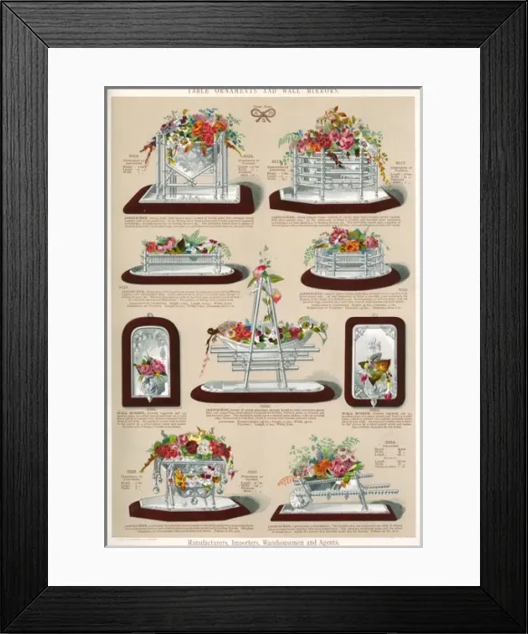 Framed Print : Table Ornaments and Wall Mirrors, Plate 98 Framed Print : Table Ornaments and Wall Mirrors, Plate 98